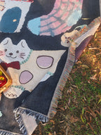 Knitted Tapestry Christmas Tree Sofa Throw