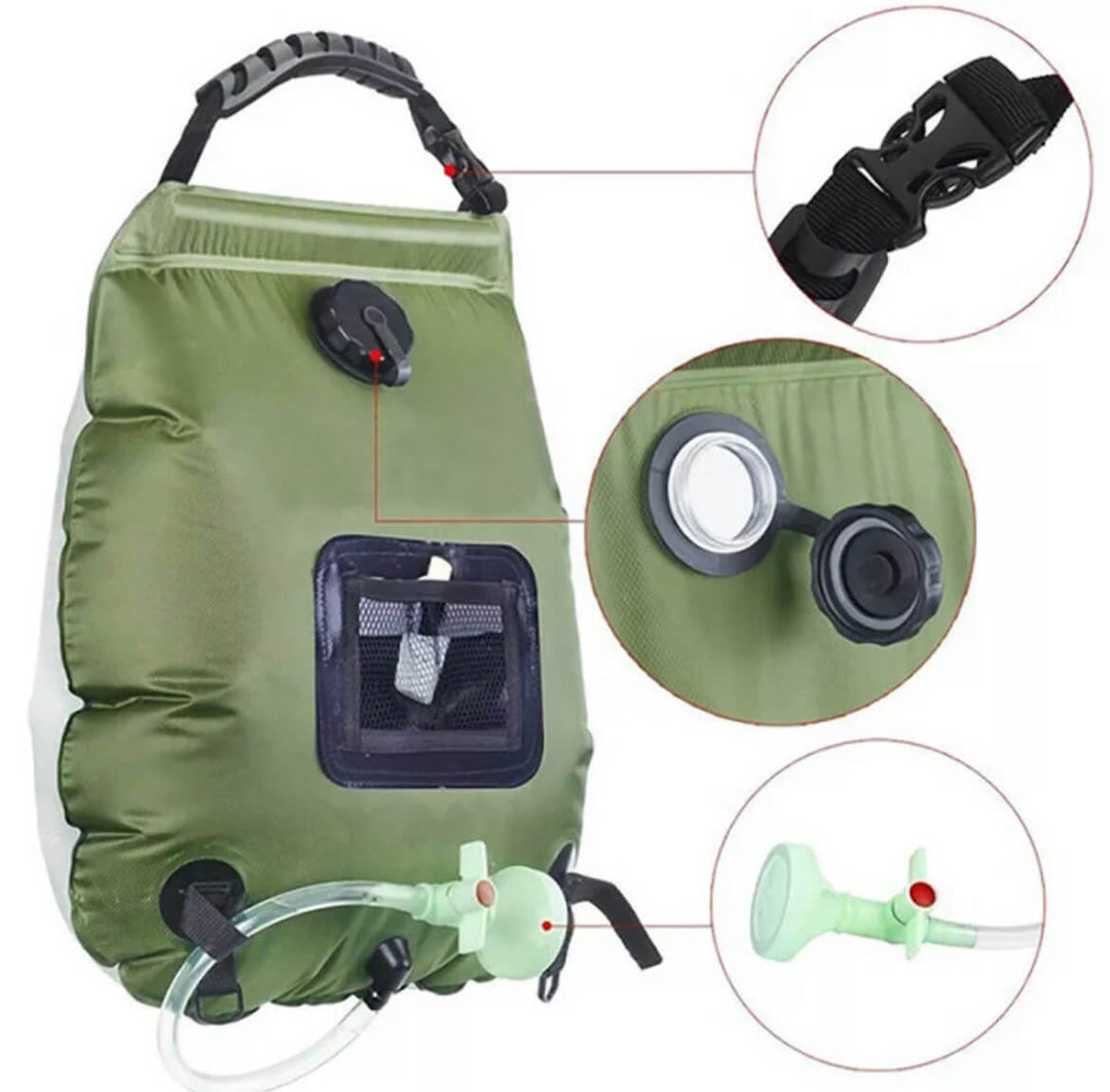 ZonFlow Foldable Outdoor Shower Bag – 20L Solar Heating