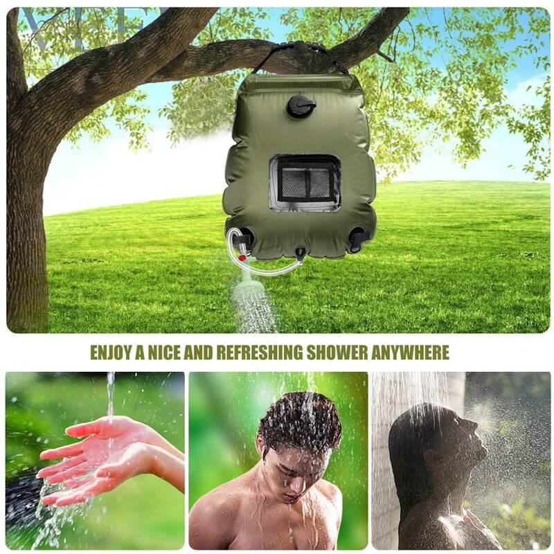 ZonFlow Foldable Outdoor Shower Bag – 20L Solar Heating