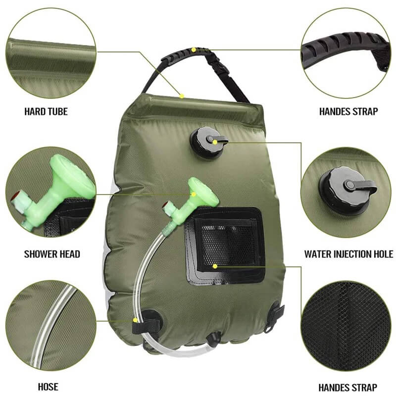 ZonFlow Foldable Outdoor Shower Bag – 20L Solar Heating