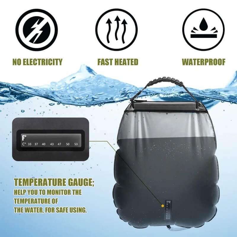 ZonFlow Foldable Outdoor Shower Bag – 20L Solar Heating