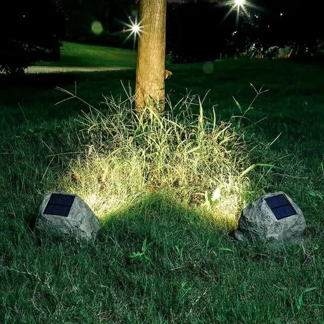 Solar Outdoor Lamp LED Waterproof Stone Look IP65