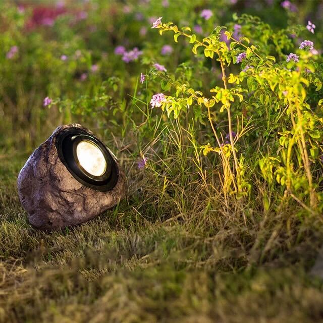 Solar Outdoor Lamp LED Waterproof Stone Look IP65