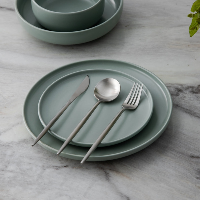 Minimalist Flatware Set – 20-Piece Titanium-Coated Stainless Steel Cutlery | Modern Matte Finish for Elegant Dining