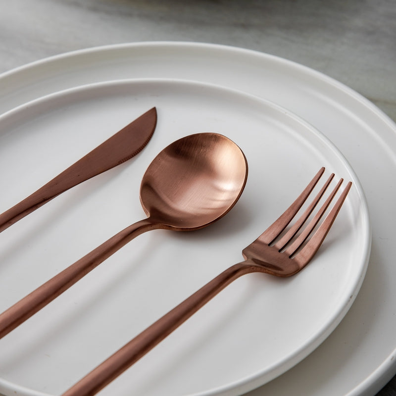 Minimalist Luxury Cutlery Set – 20 pieces, Titanium & Stainless Steel