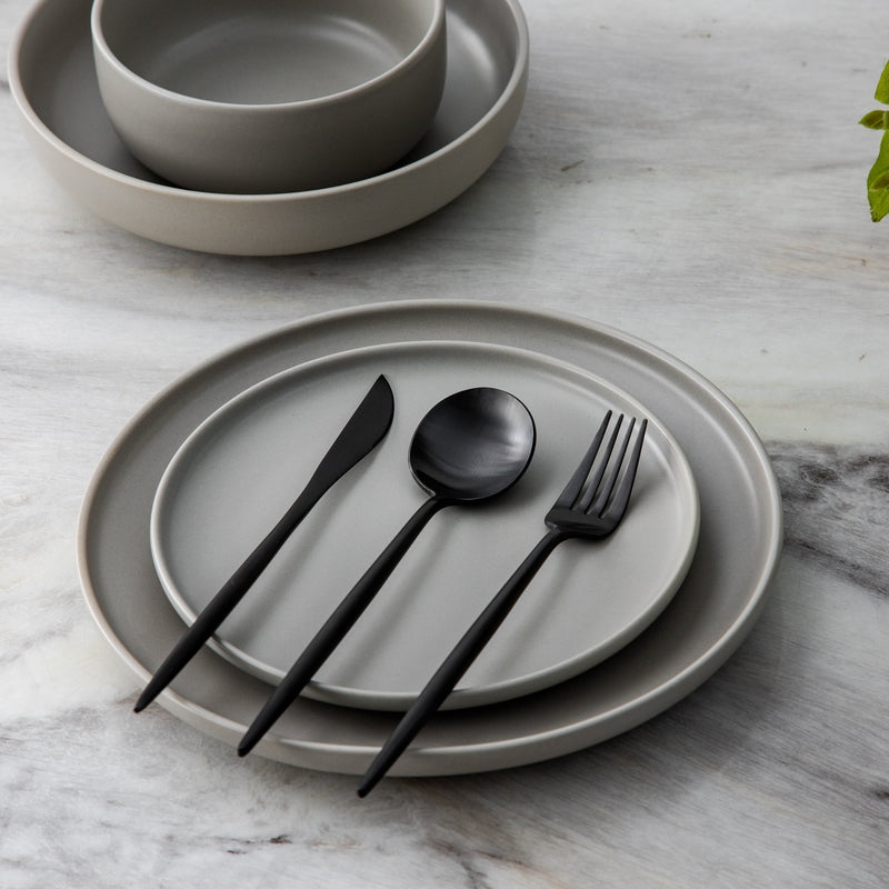 Minimalist Flatware Set – 20-Piece Titanium-Coated Stainless Steel Cutlery | Modern Matte Finish for Elegant Dining