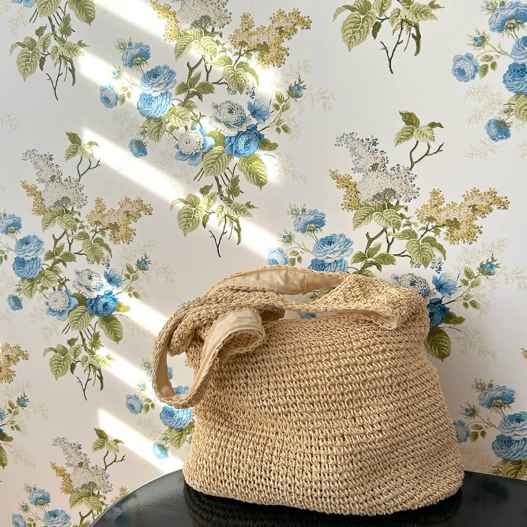 Women Straw Tote Bag Beige One Size Bohemian Beach Bag