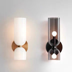 Glass Wall Light With Double Lamp Design