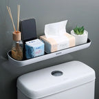 Wall-Mount Bathroom Organizer with Towel Rack