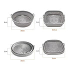 Heat-resistant silicone insert for hot air fryers with non-stick coating