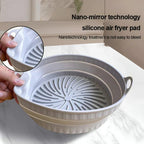 Heat-resistant silicone insert for hot air fryers with non-stick coating