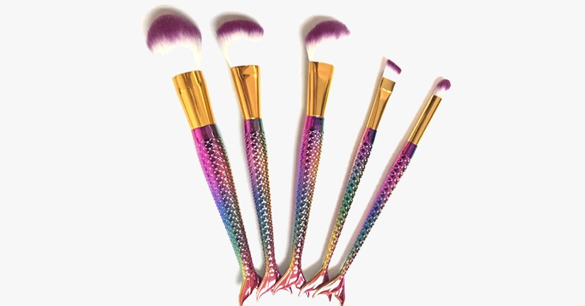 Mermaid Brush Set with 5 Brushes - Gives you the look you desire!