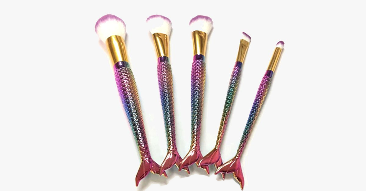 Mermaid Brush Set with 5 Brushes - Gives you the look you desire!
