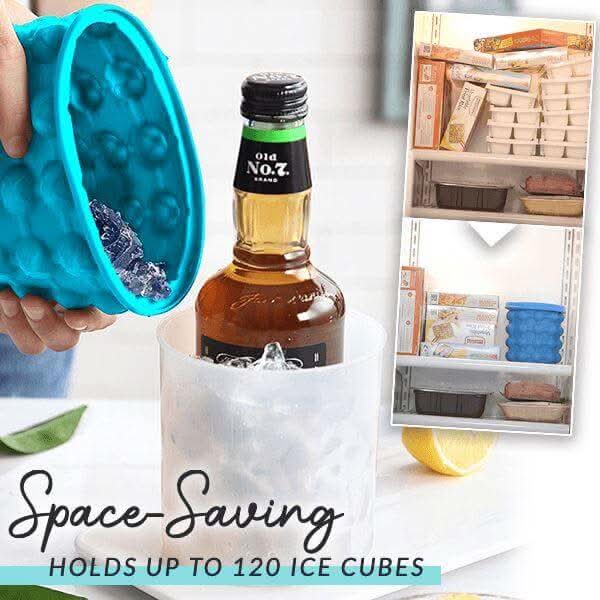 2-in-1 Ice Cube Container & Beverage Cooler for Small Freezers
