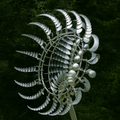 Garden Wind Spinner Sculpture in Silver Metal