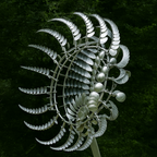 Garden Wind Spinner Sculpture in Silver Metal