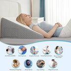 Wedge Pillow for Sleep Apnea | Elevates Head, Reduces Snoring & Acid Reflux for Restful Sleep