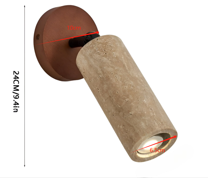Adjustable Travertine Wood LED Wall Lamp and Ceiling Lamp