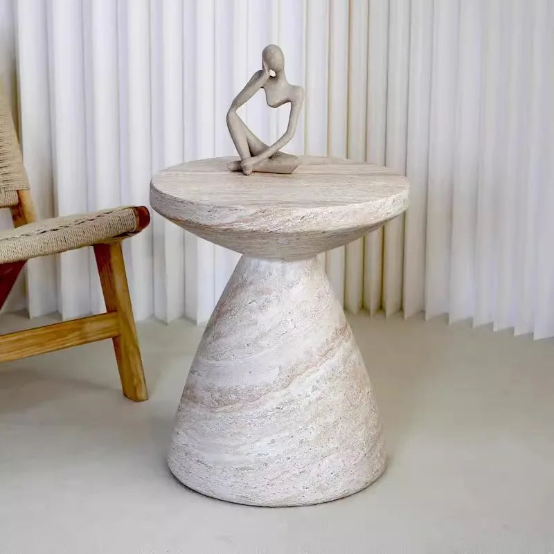 Imitation Stone Side Table Round | Minimalist Design
