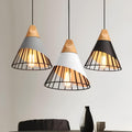 Industrial Pendant Lamp With Open Cage Design