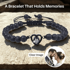 Projection bracelet with infinity heart and personalized photo
