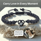 Projection bracelet with infinity heart and personalized photo