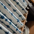 Inkblot Blue Tassel Cabinet Curtain