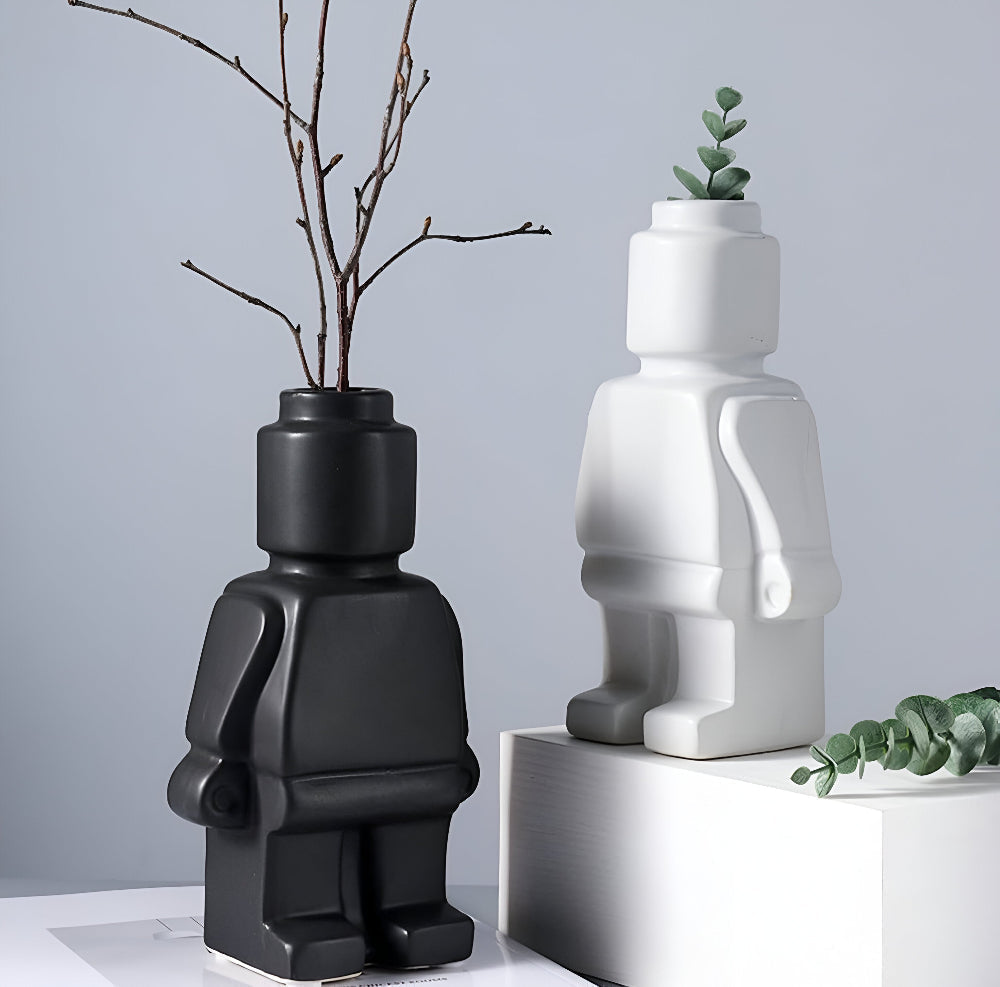 Masoned Plant Pot in Robot Design