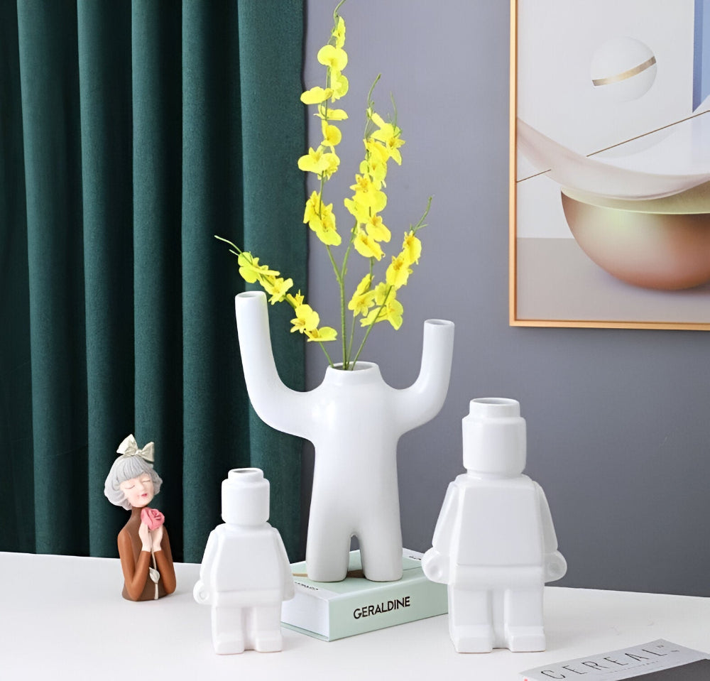 Masoned Plant Pot in Robot Design