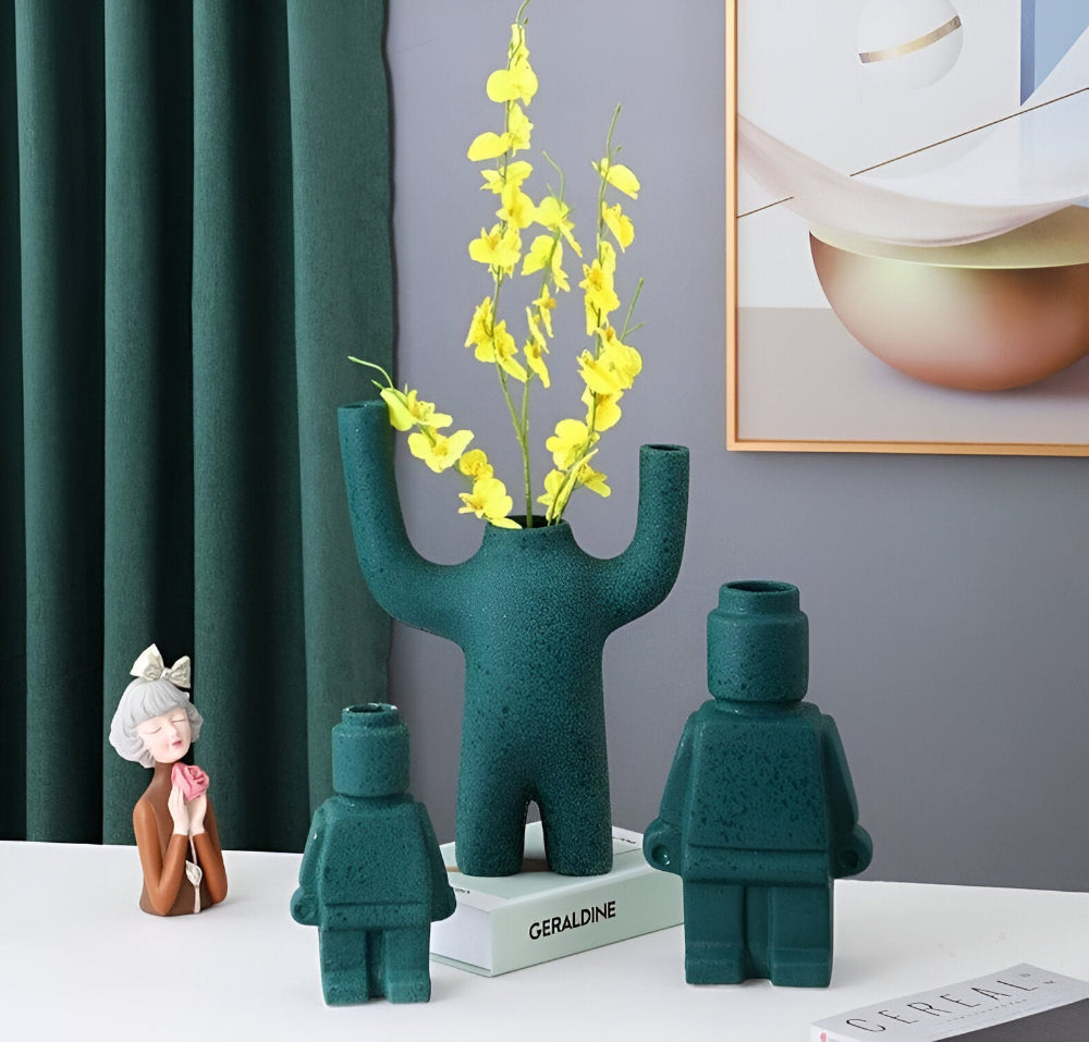 Masoned Plant Pot in Robot Design