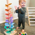 Rain Sound Play Tower – Educational Wooden Marbles Tower for Children