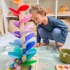 Rain Sound Play Tower – Educational Wooden Marbles Tower for Children