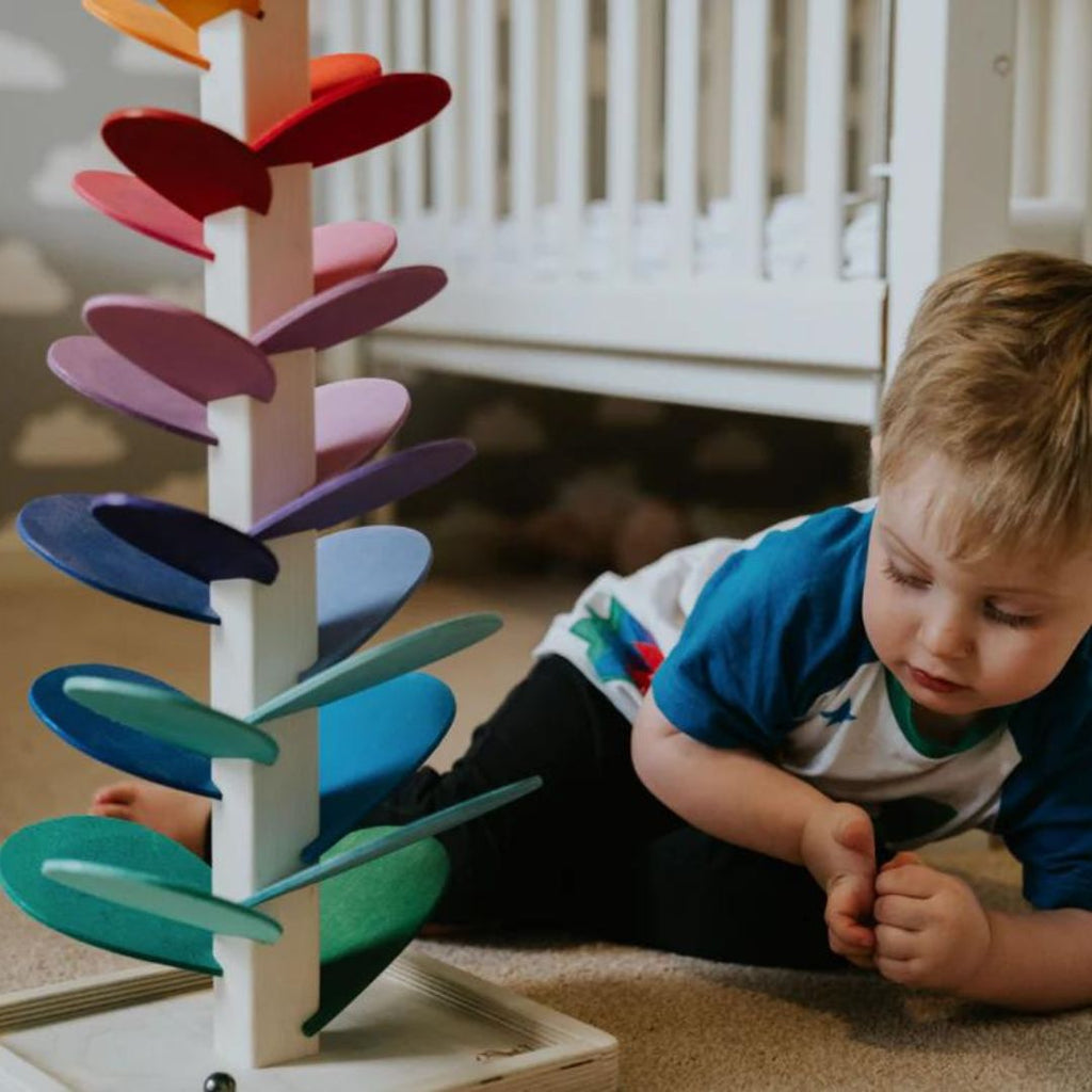 Rain Sound Play Tower – Educational Wooden Marbles Tower for Children