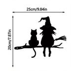 Witches Cat Garden Statue – Metal Witch & Cat Silhouette for Outdoors