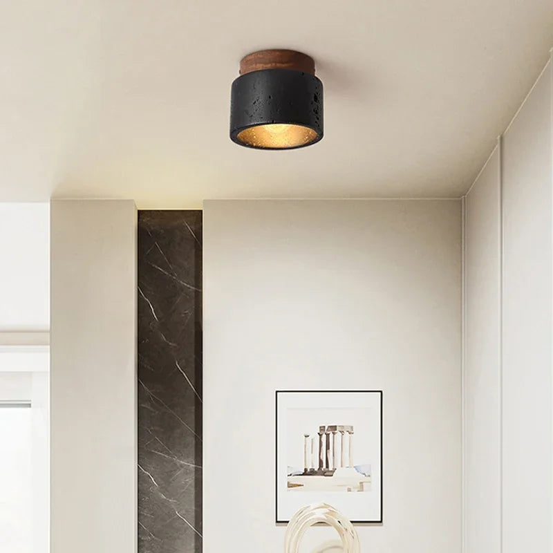 Modern Stone Ceiling Light – Rustic Lighting for Living Room and Hallway
