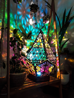 Glass-in-Block Style LED Table Lamp - LumiAura