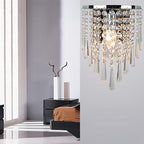 Modern Chrome Crystal Drop Wall Lamps
