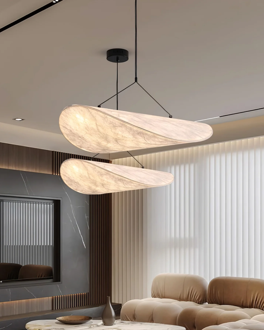 Subtle Japandi Lamp with Light Eclipse Effect