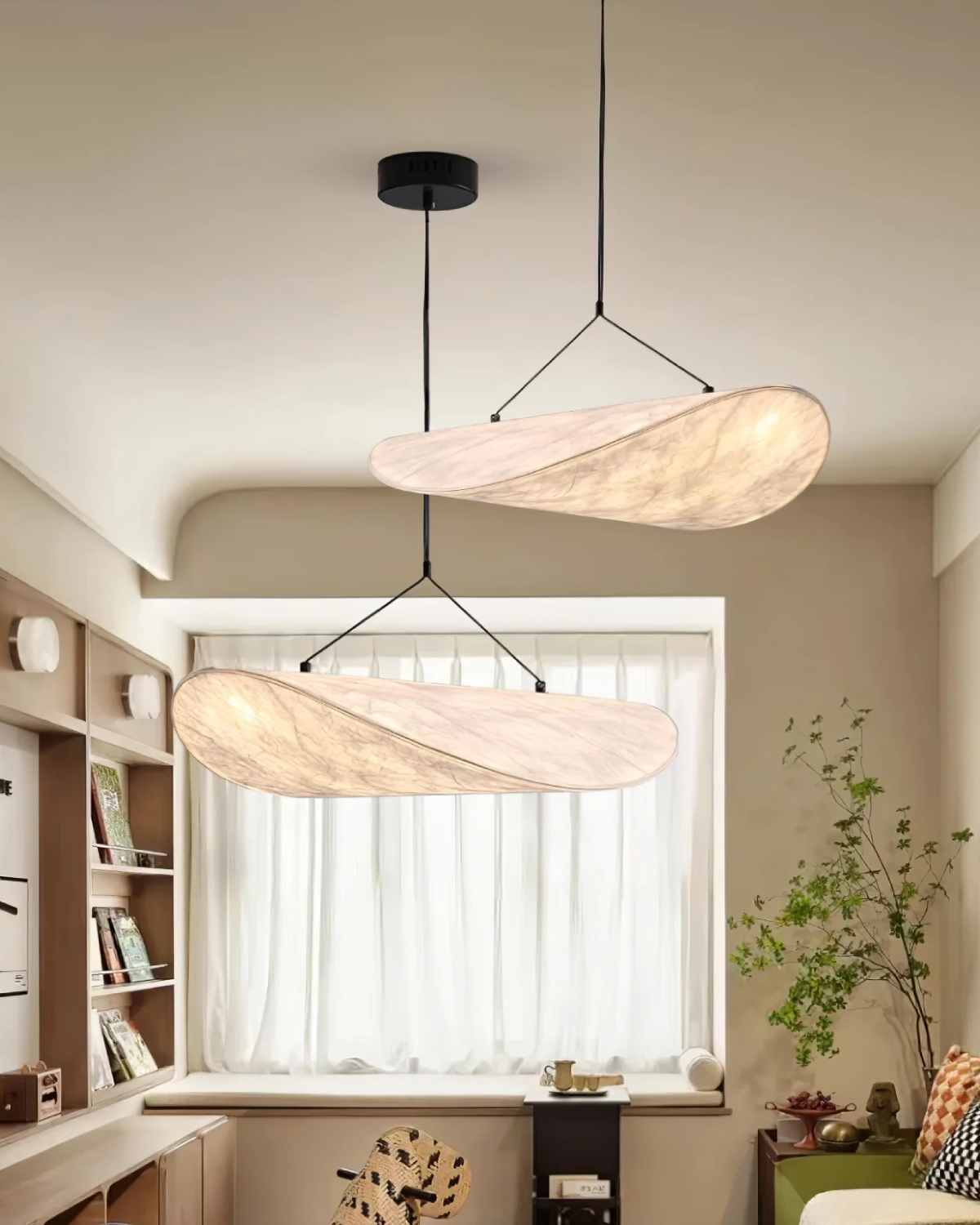 Subtle Japandi Lamp with Light Eclipse Effect