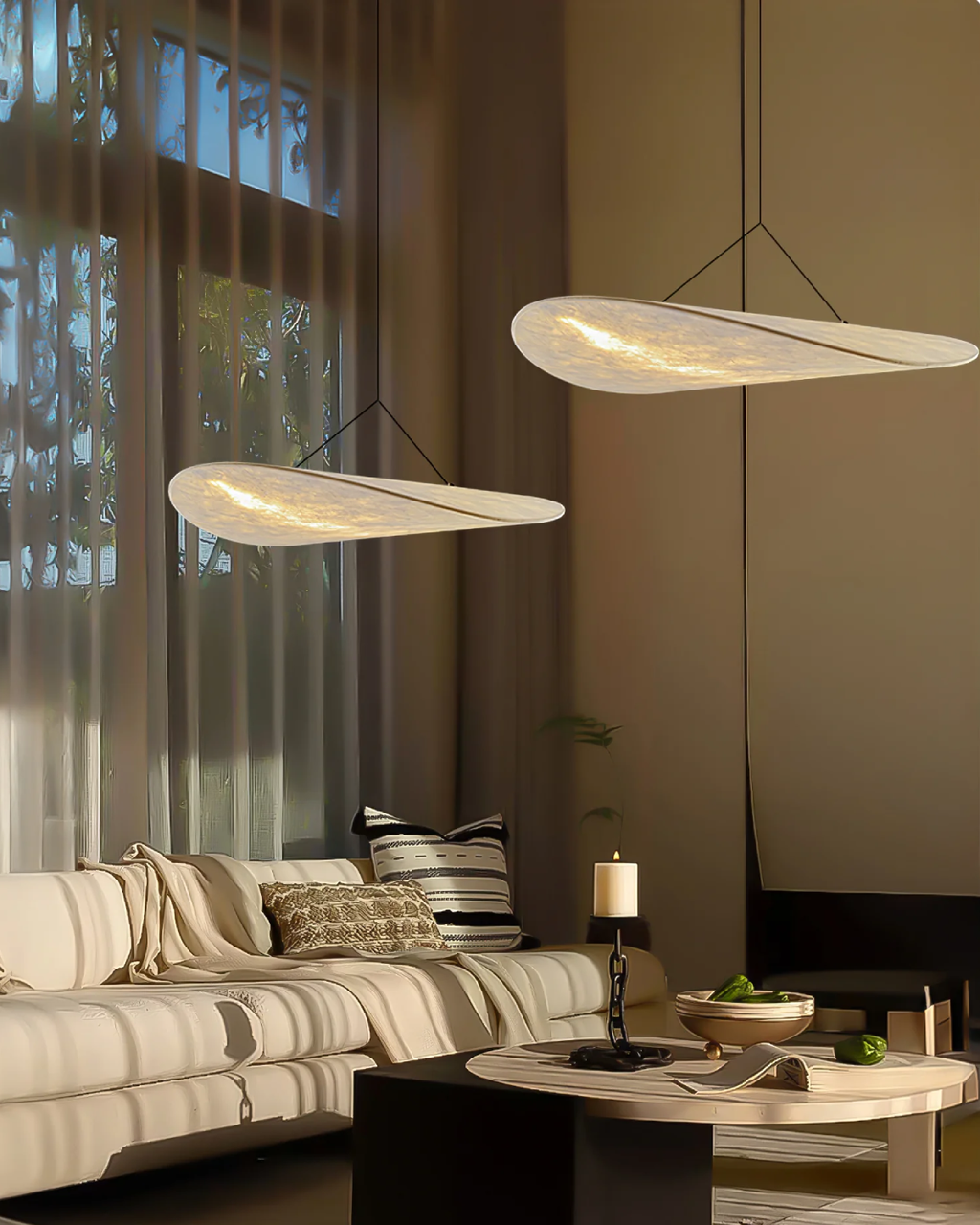 Subtle Japandi Lamp with Light Eclipse Effect