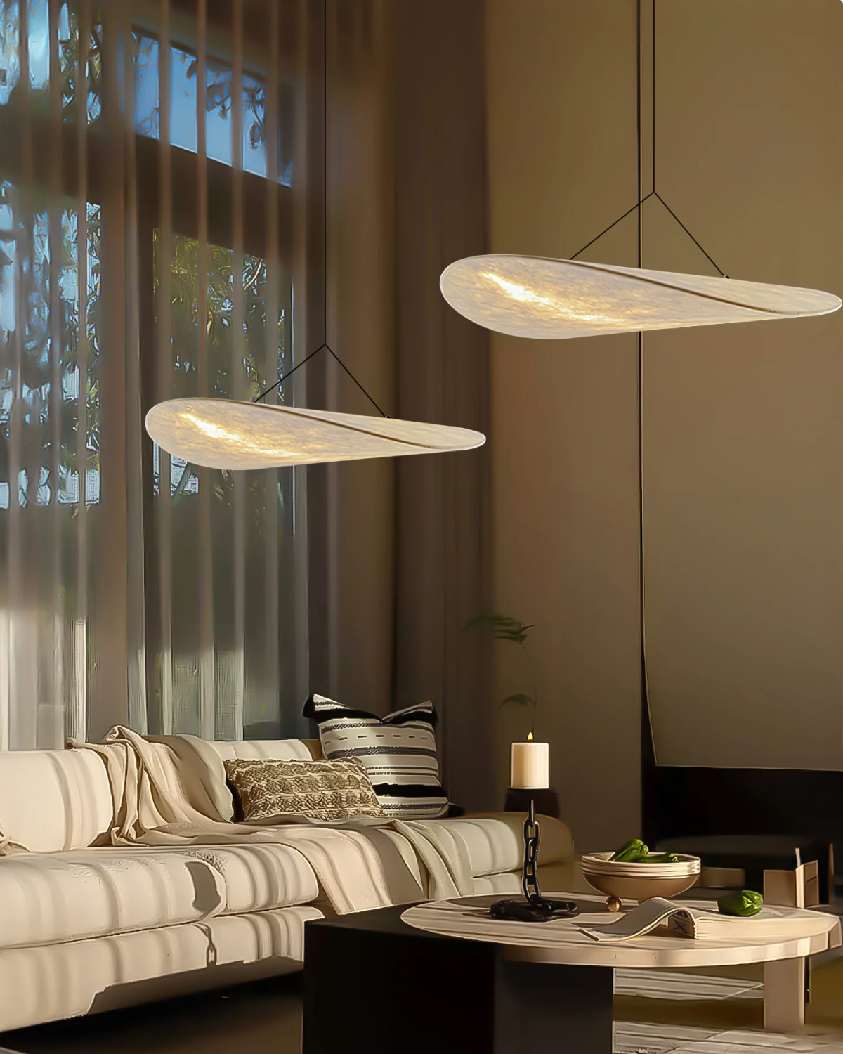 Subtle Japandi Lamp with Light Eclipse Effect