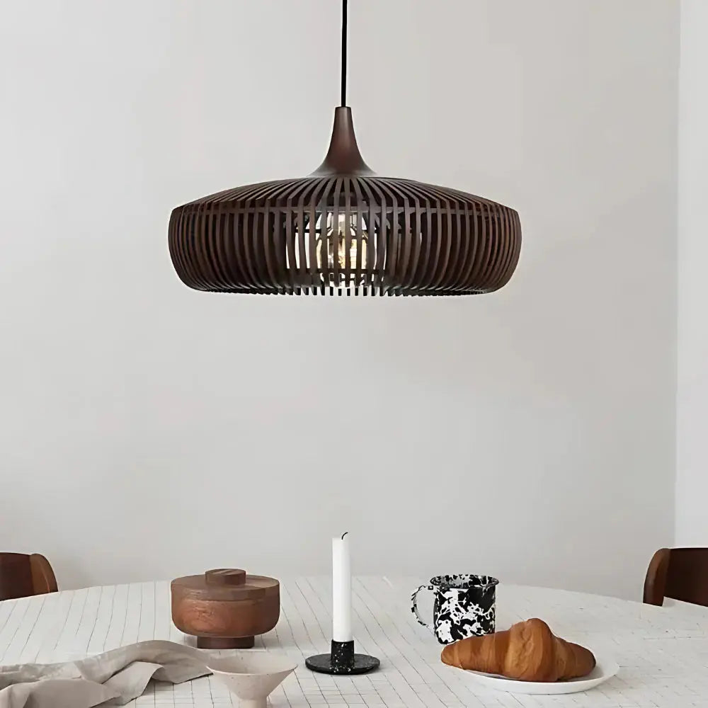 Japandi Pendant Lamp | Solid Wood Hanging Light for Dining Room