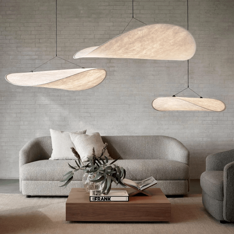 Japandi Hanging Light | Elegant Oval Pendant Light made of Metal