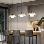 Modern Japanese Pendant Light Made of Glass – Minimalist Hanging Light for Dining Room and Kitchen