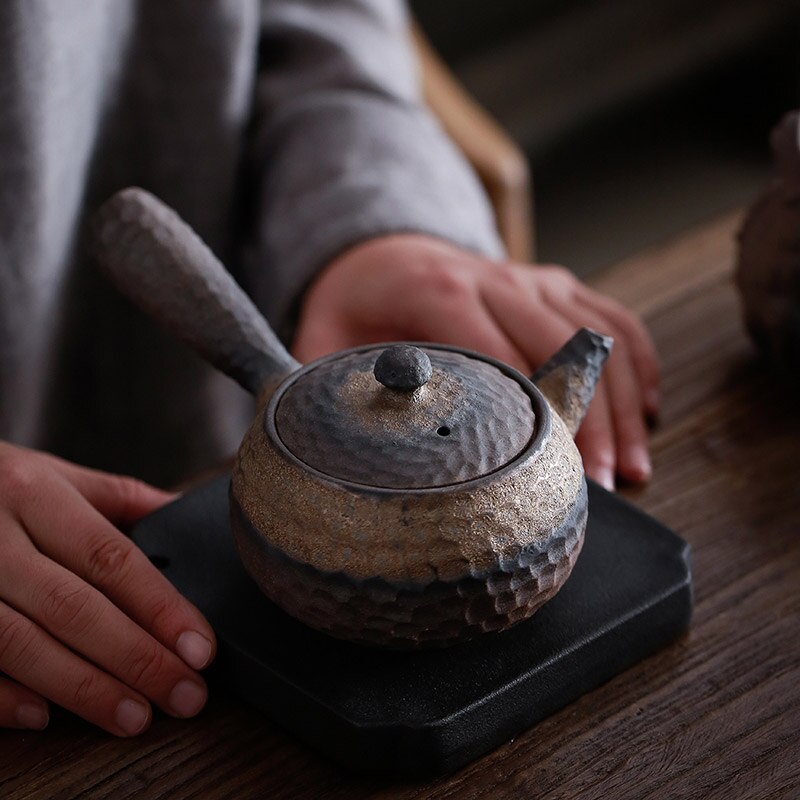 Japanese Ceramic Kyusu Teapot Chinese Kung Fu Teapot Drinking Utensil 200ml