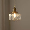 Vintage Glass Pendant Light - Rustic Hanging Lamp for Living Room & Dining Room
