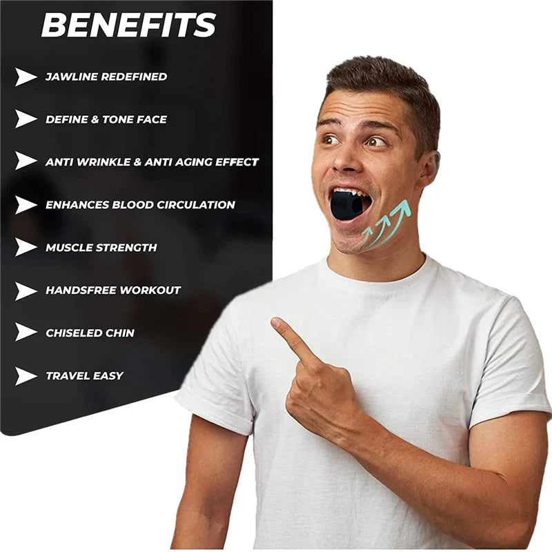 Jawline Sculptor | Jaw Toner Food-Grade Silica Gel Facial Exerciser for Slimming & Defining Mewing at Home or On-the-Go