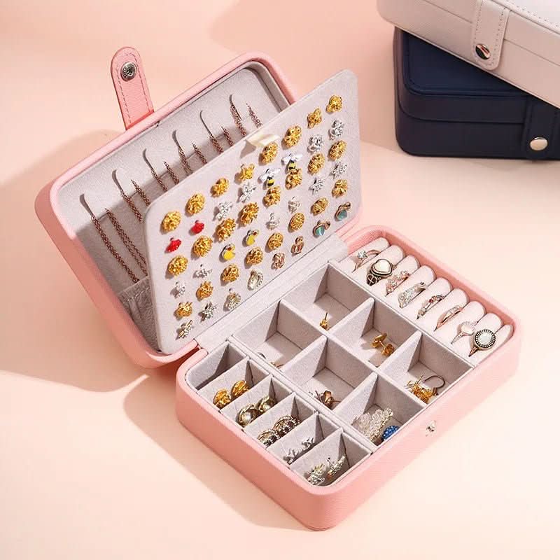 Elegant Leather Jewelry Box for Rings & Earrings