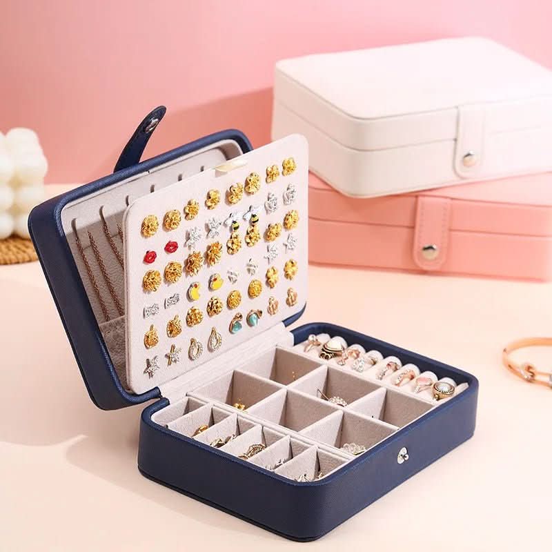 Elegant Leather Jewelry Box for Rings & Earrings