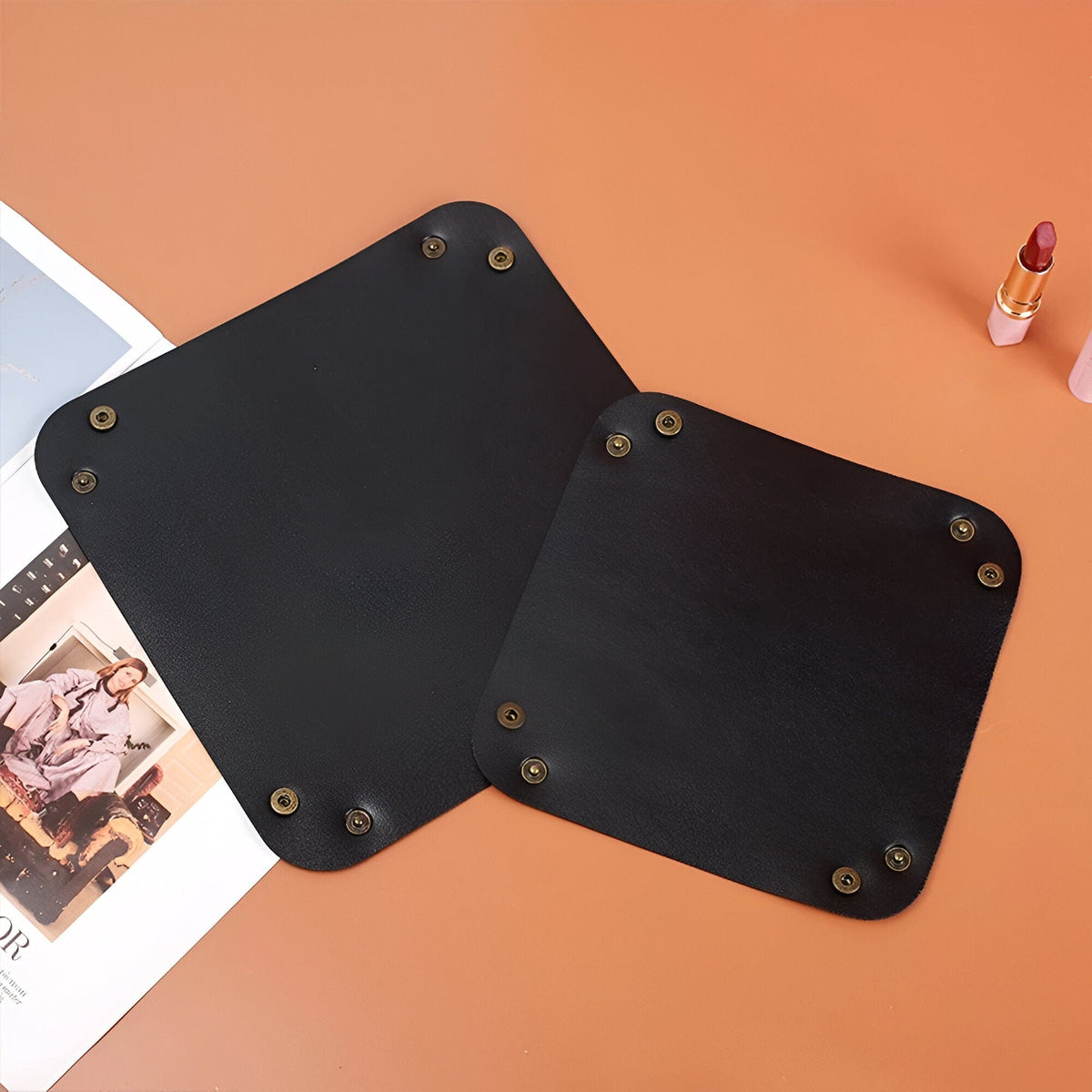 Leather tray catch basin storage box